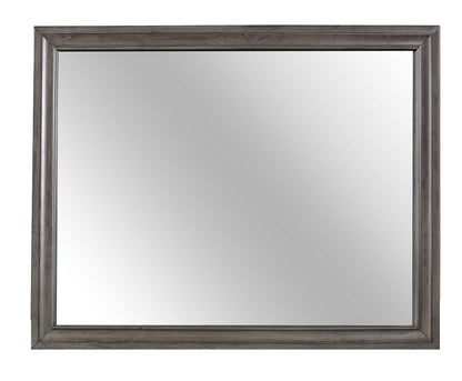 37" Gray Wood Framed Accent Mirror