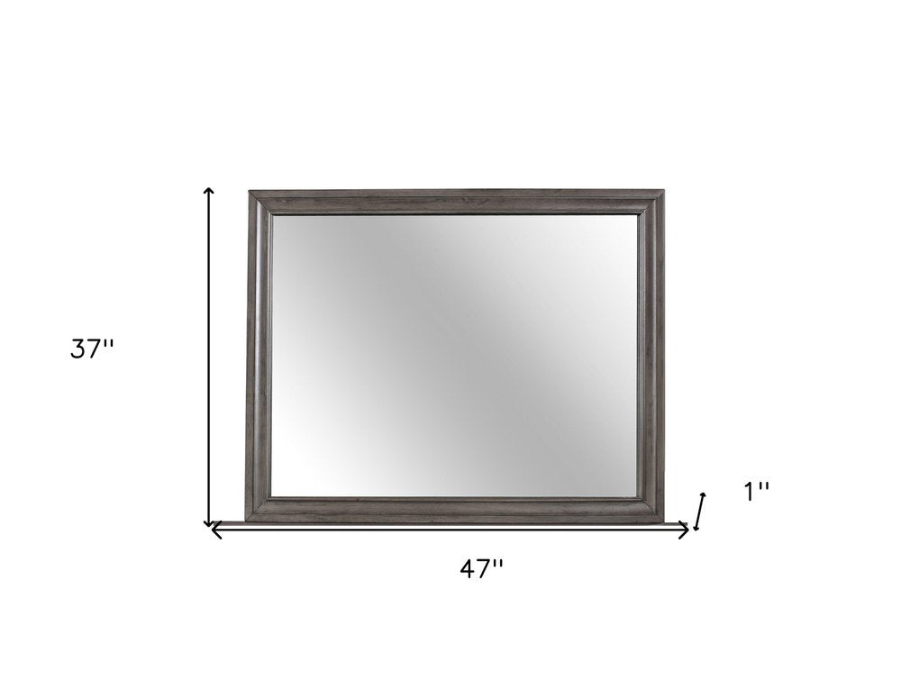 37" Gray Wood Framed Accent Mirror
