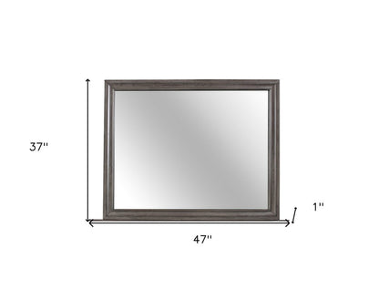 37" Gray Wood Framed Accent Mirror
