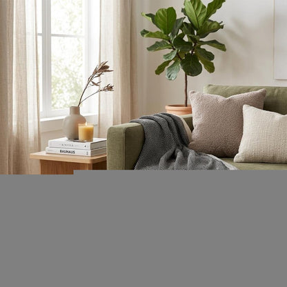 Black and White Woven Cotton Striped Throw Blanket