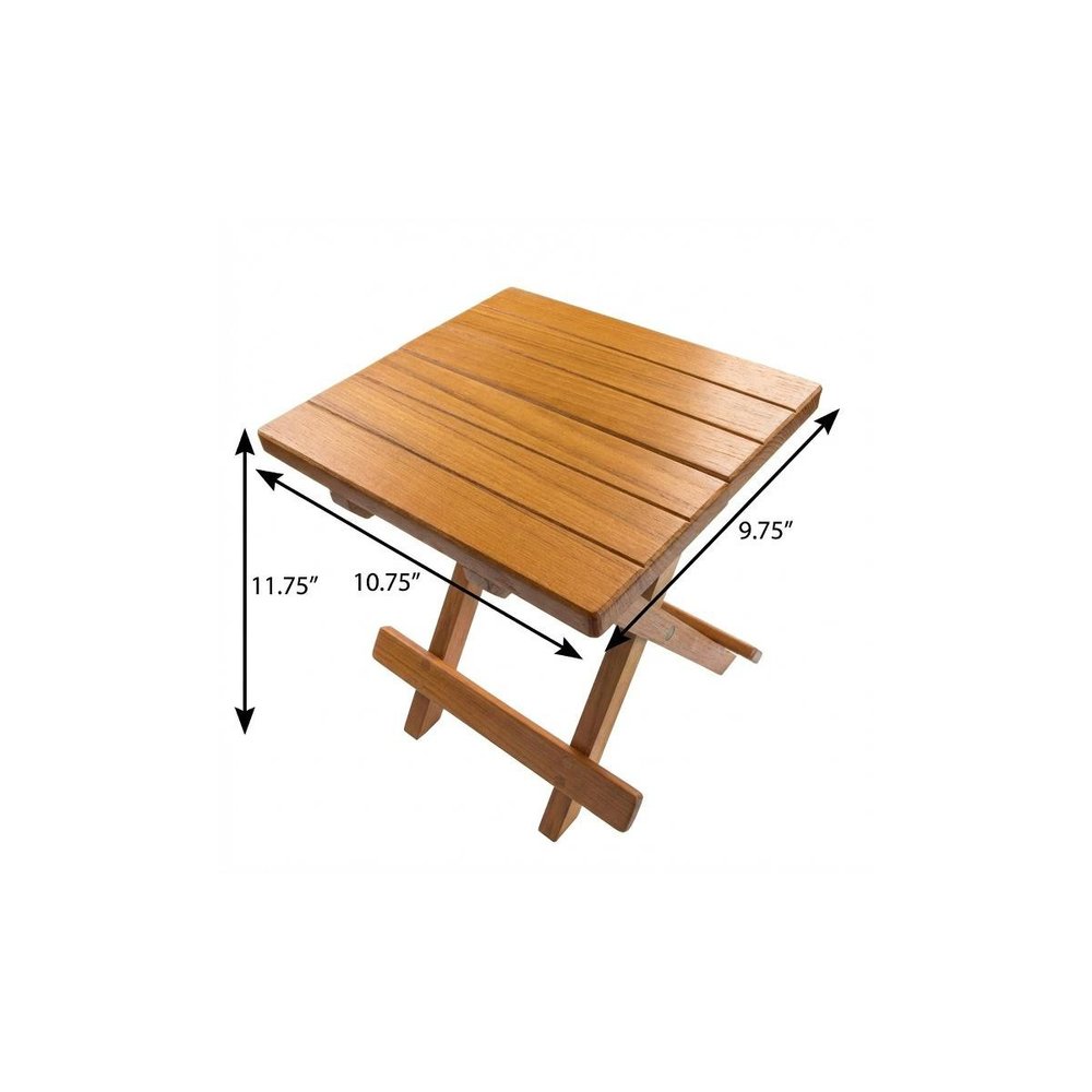 12" Brown Solid Wood Square End Table