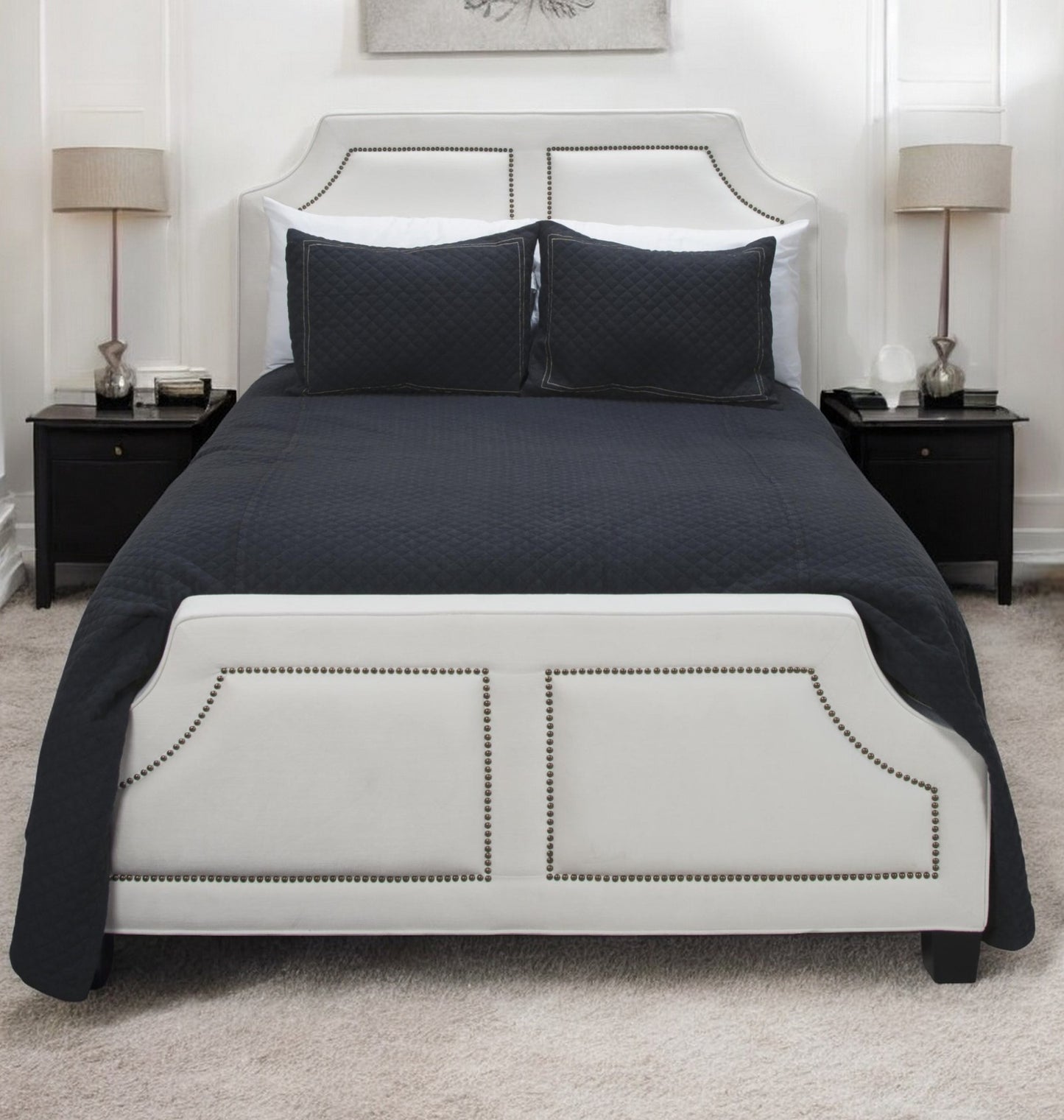 Indigo Checkered King Quilt