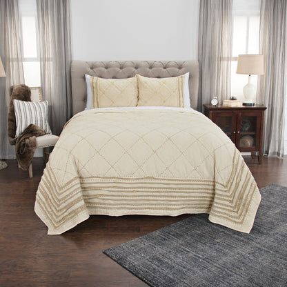 Ivory Geometric King Quilt