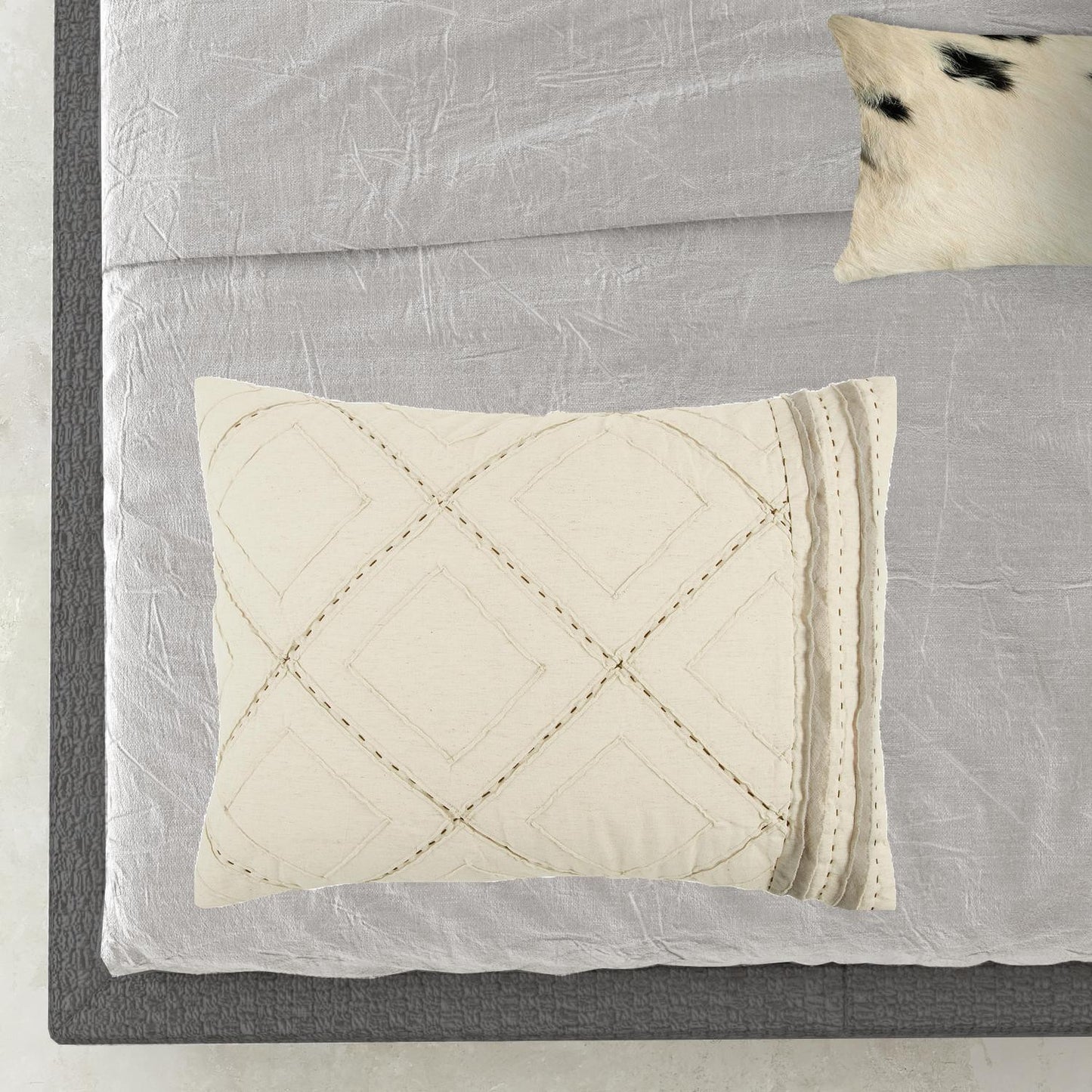Ivory Geometric King Quilt