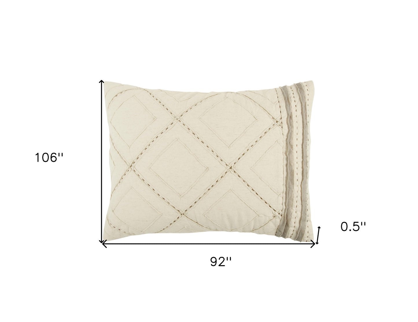Ivory Geometric King Quilt