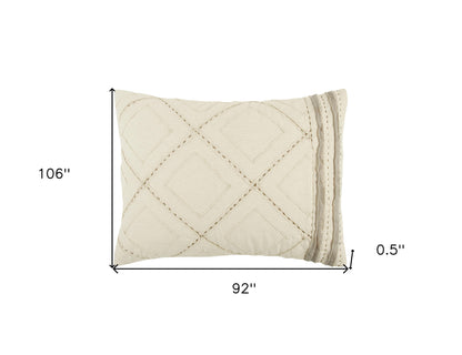 Ivory Geometric King Quilt