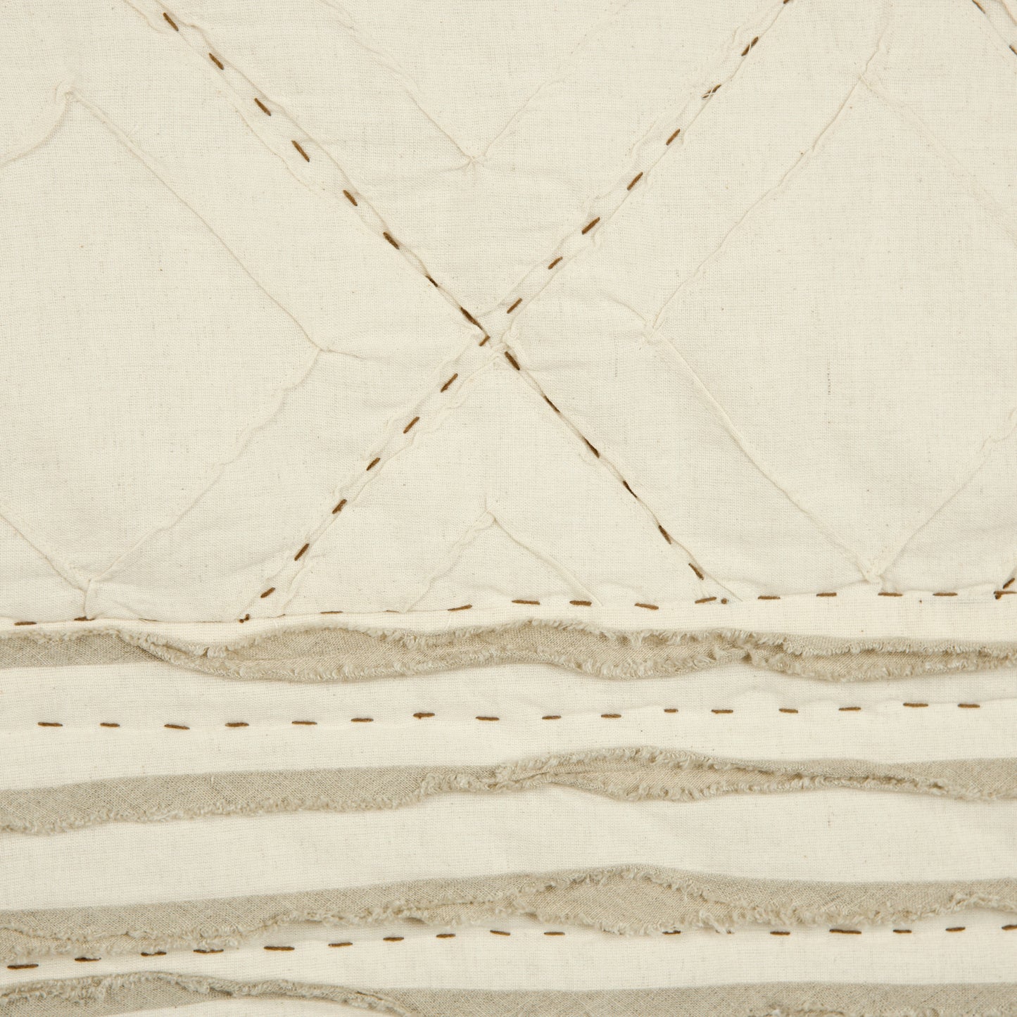 Ivory Geometric King Quilt