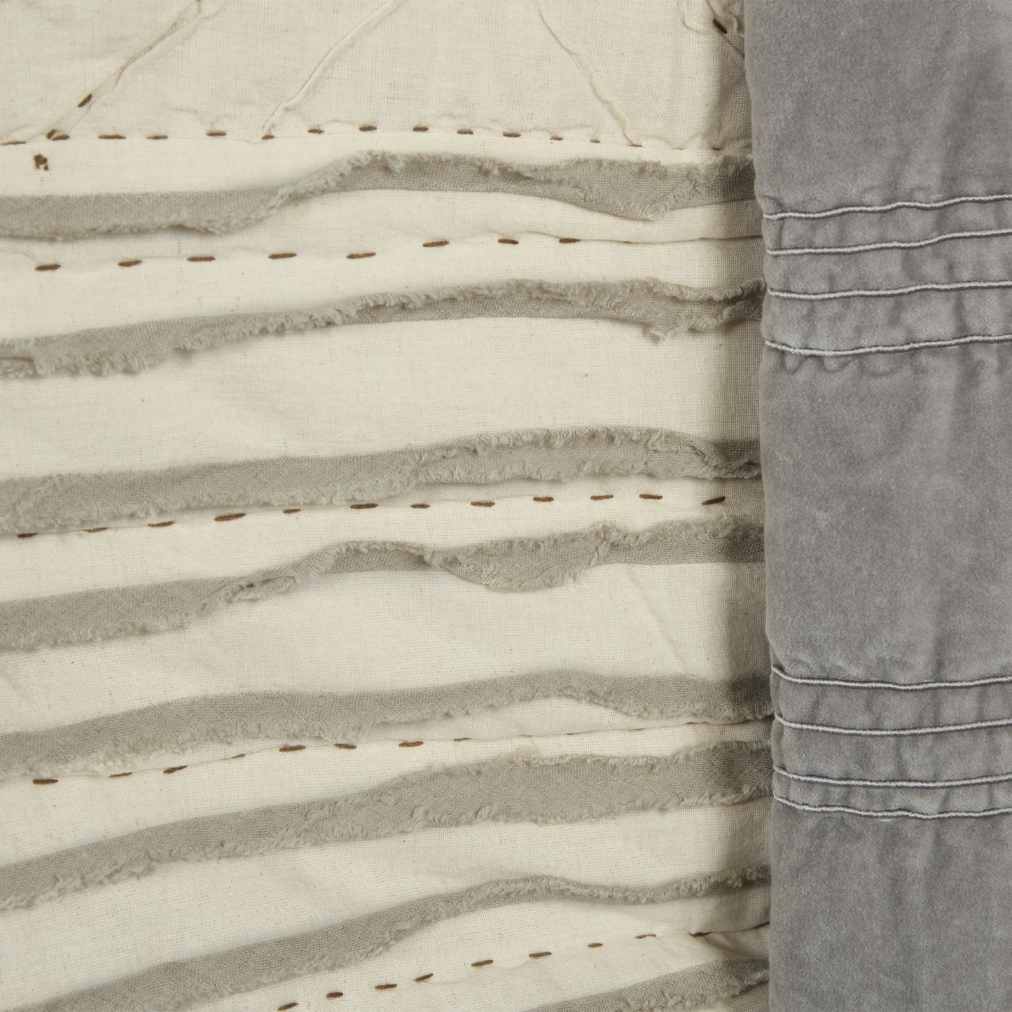 Ivory Geometric King Quilt