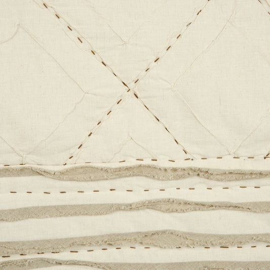 Ivory Geometric Queen Quilt