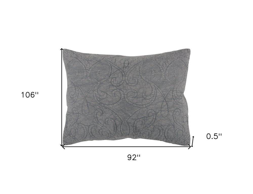 Gray Damask King Quilt