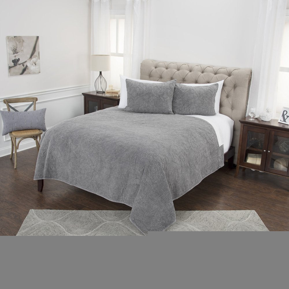 Gray Damask King Quilt