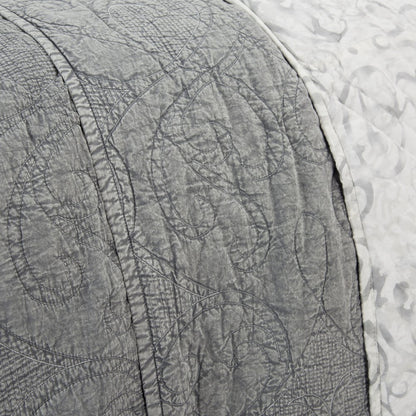 Gray Damask King Quilt