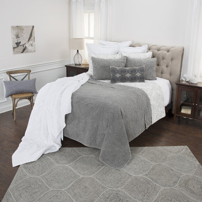 Gray Damask Queen Quilt