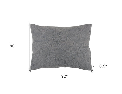 Gray Damask Queen Quilt