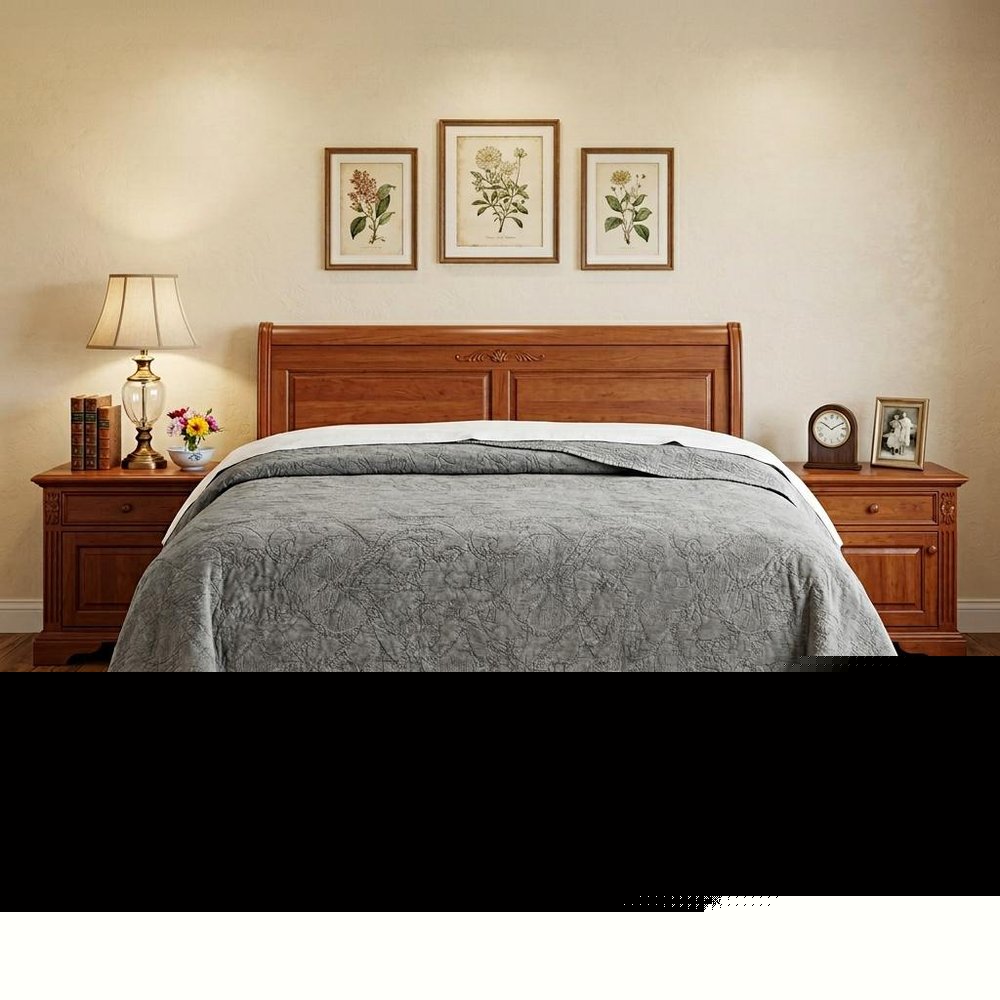 Gray Damask Queen Quilt