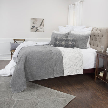 Gray Damask Queen Quilt