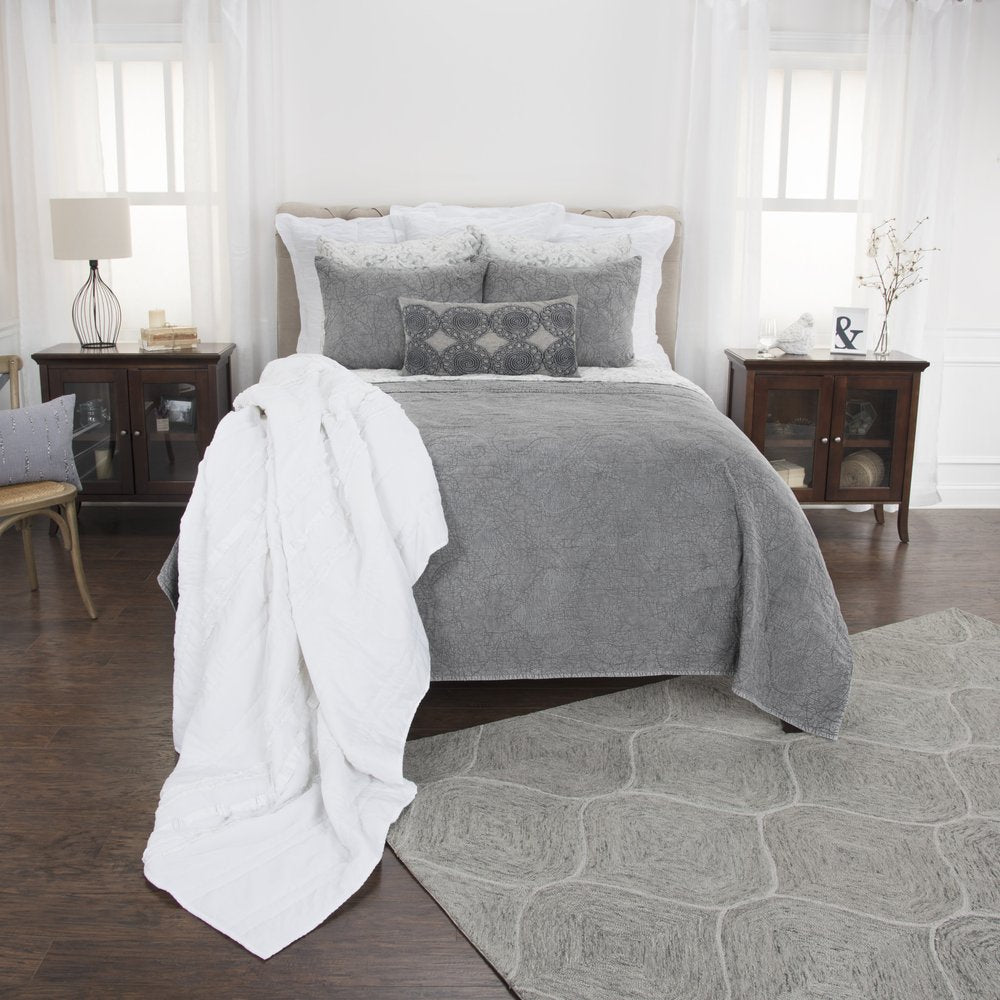 Gray Damask Queen Quilt