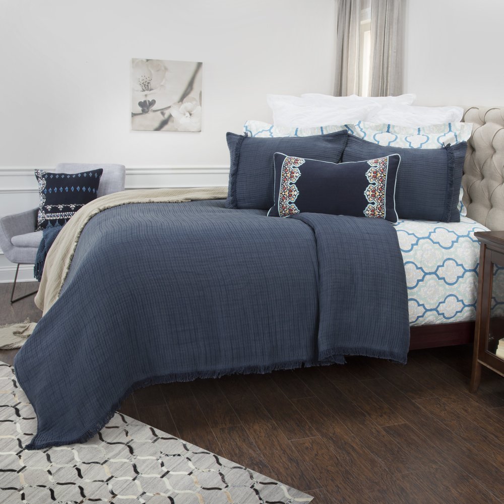 Indigo Checkered King Quilt