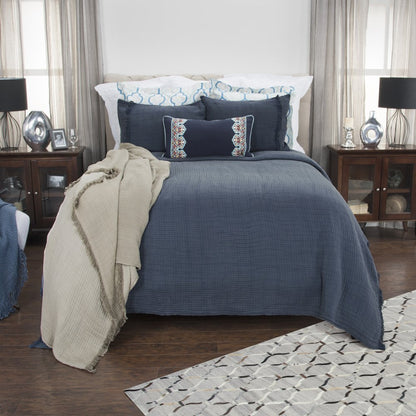 Indigo Checkered Queen Quilt