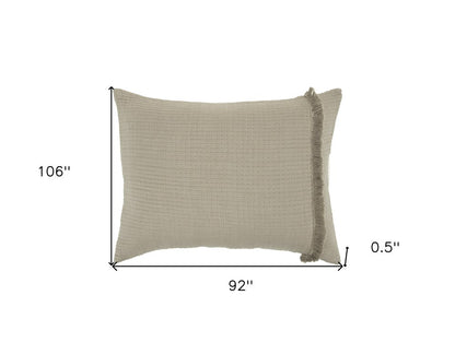 Natural Checkered King Quilt