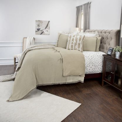 Natural Checkered Queen Quilt