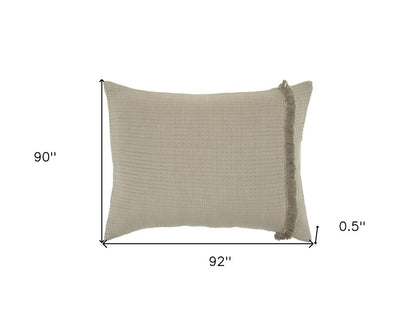 Natural Checkered Queen Quilt