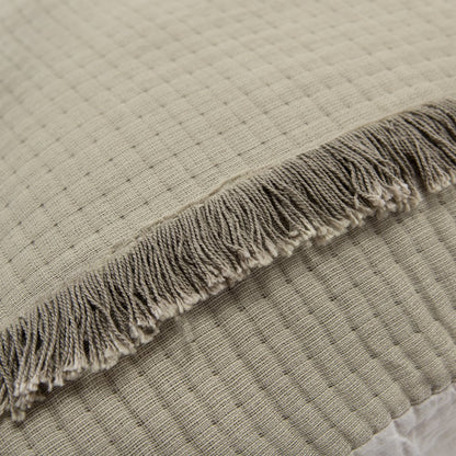 Natural Checkered Queen Quilt
