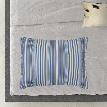 Blue And White Striped King Quilt