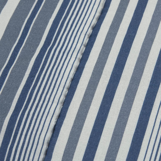 Blue And White Striped Queen Quilt