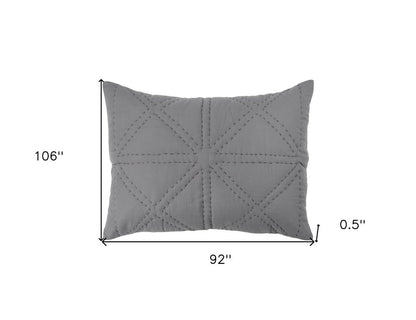 Gray Geometric King Quilt