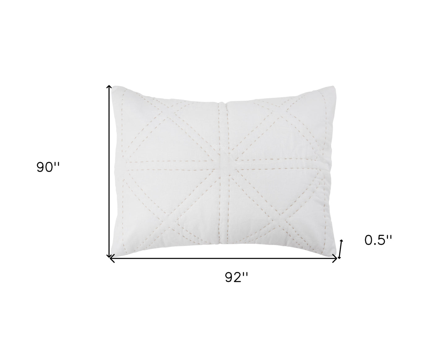 White Geometric Queen Quilt