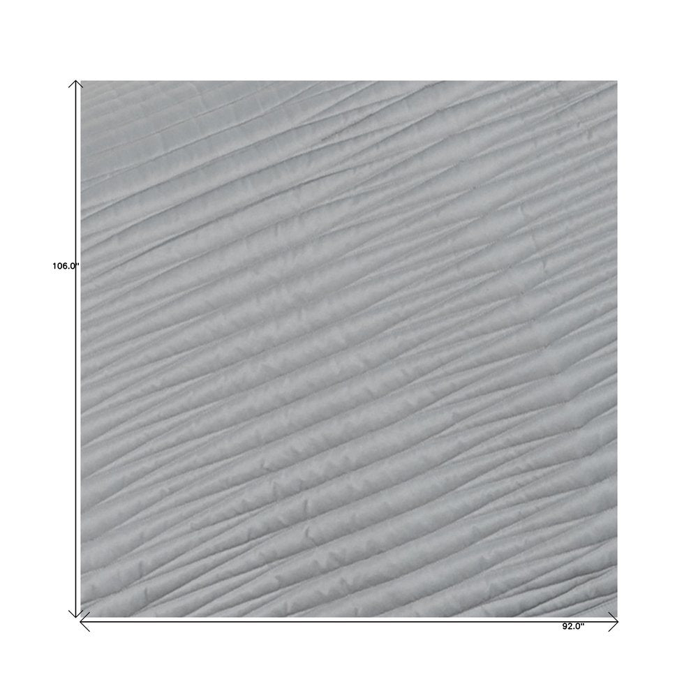 Set of Three Gray Geometric King Quilt