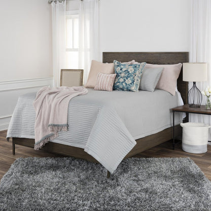 Set of Three Gray Geometric King Quilt