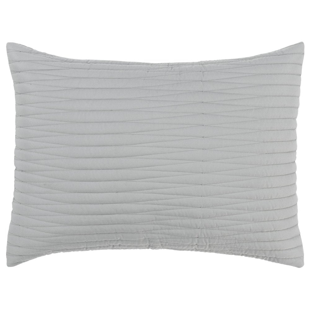 Set of Three Gray Geometric King Quilt