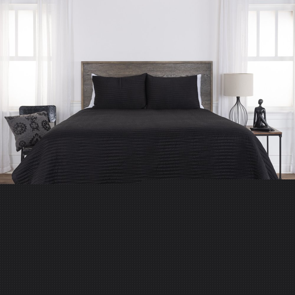 Black Geometric King Quilt