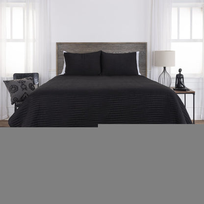 Black Geometric King Quilt