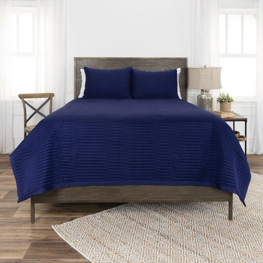 Indigo Geometric King Quilt