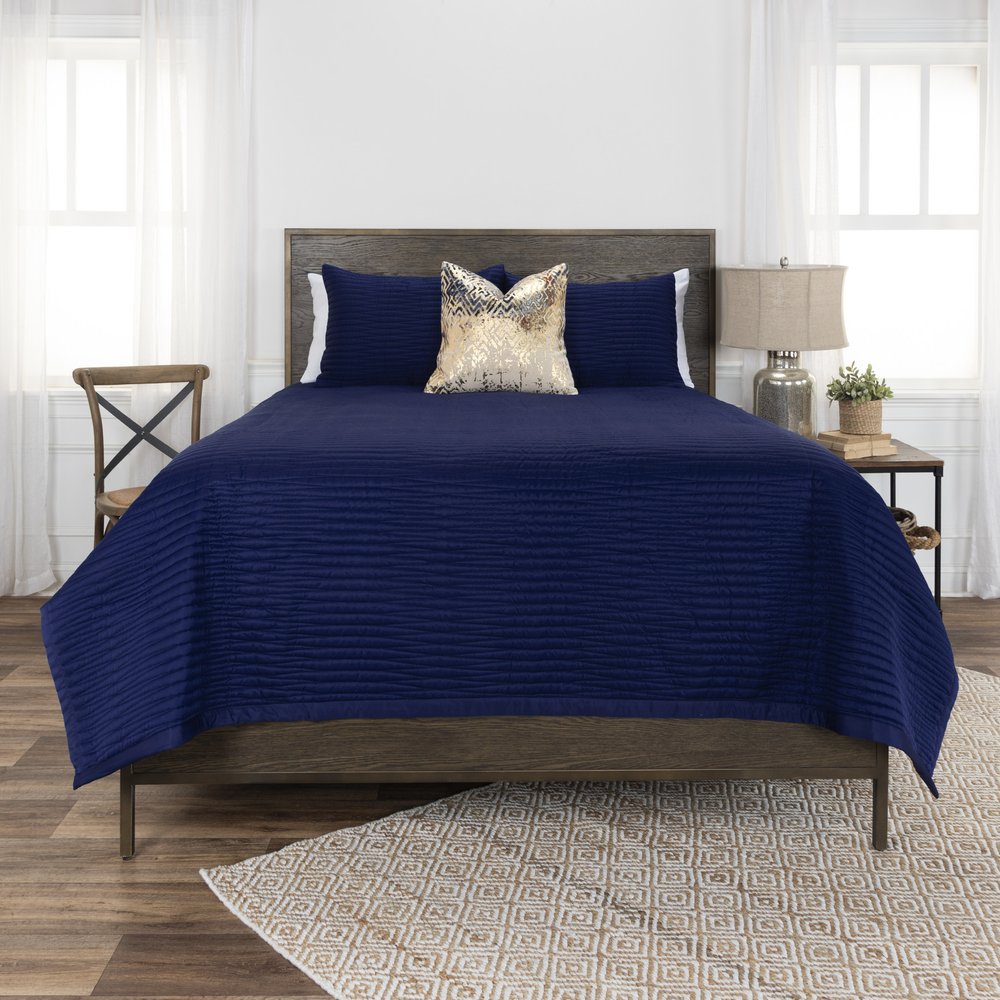 Indigo Geometric King Quilt