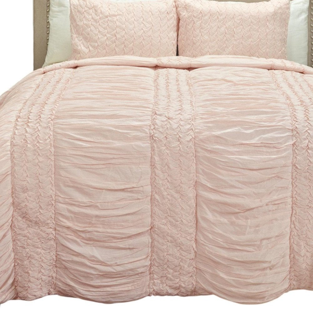 Pink Geometric Queen Quilt