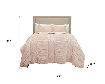 Pink Geometric Queen Quilt