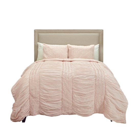 Pink Geometric Queen Quilt