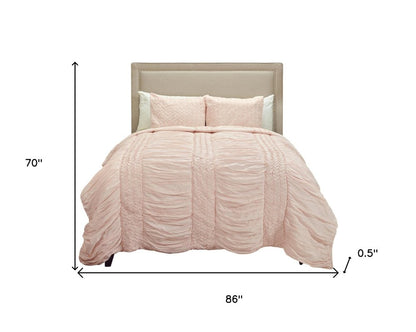 Pink Geometric Twin Quilt