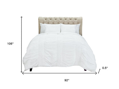 White Geometric King Quilt