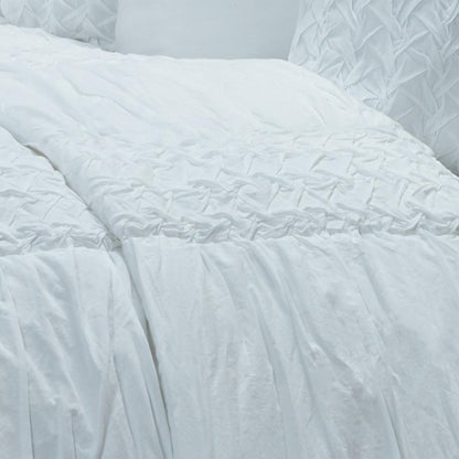 White Geometric Twin Quilt