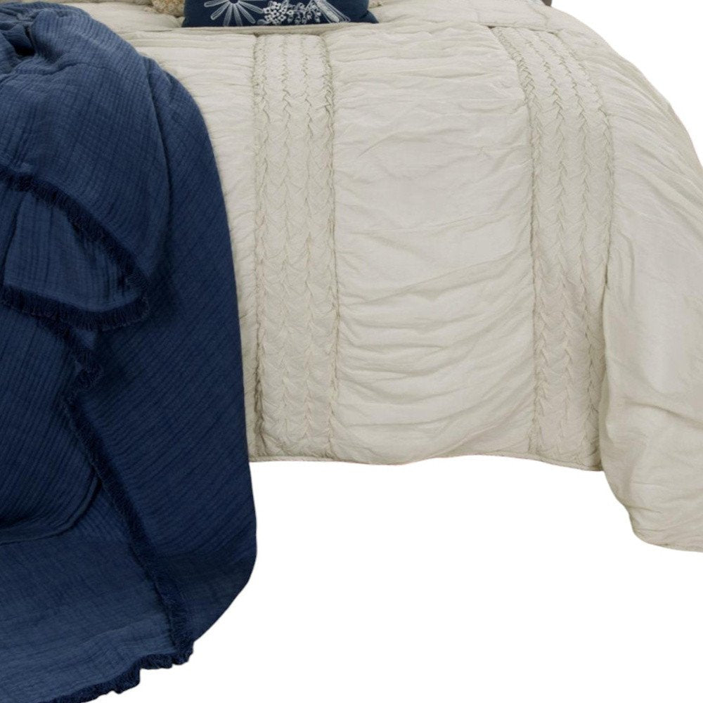 Ivory Geometric King Quilt