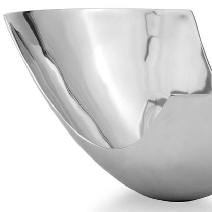12" Silver Aluminum Abstract Fruit Bowl