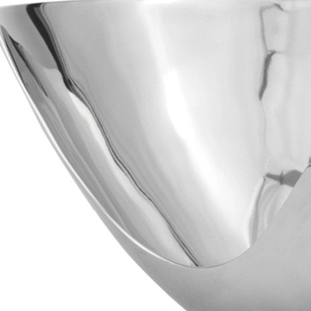 12" Silver Aluminum Abstract Fruit Bowl