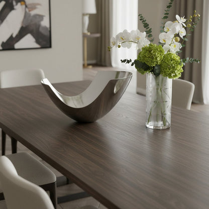 12" Silver Aluminum Abstract Fruit Bowl