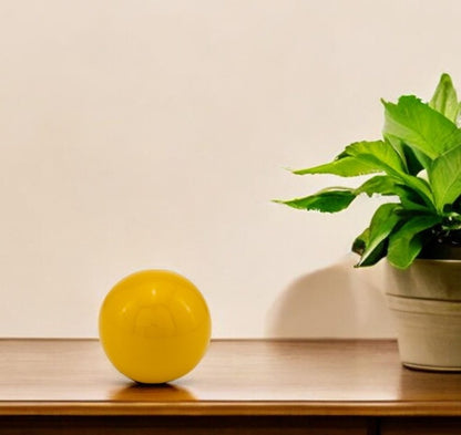 3" Yellow Aluminum Decorative Orb Tabletop Sculpture