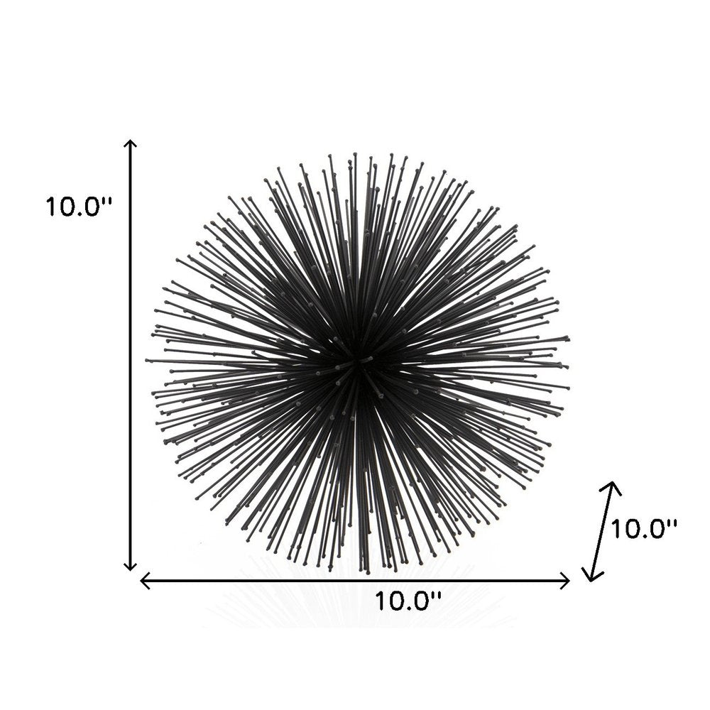 10" Black Iron Decorative Orb Tabletop Sculpture